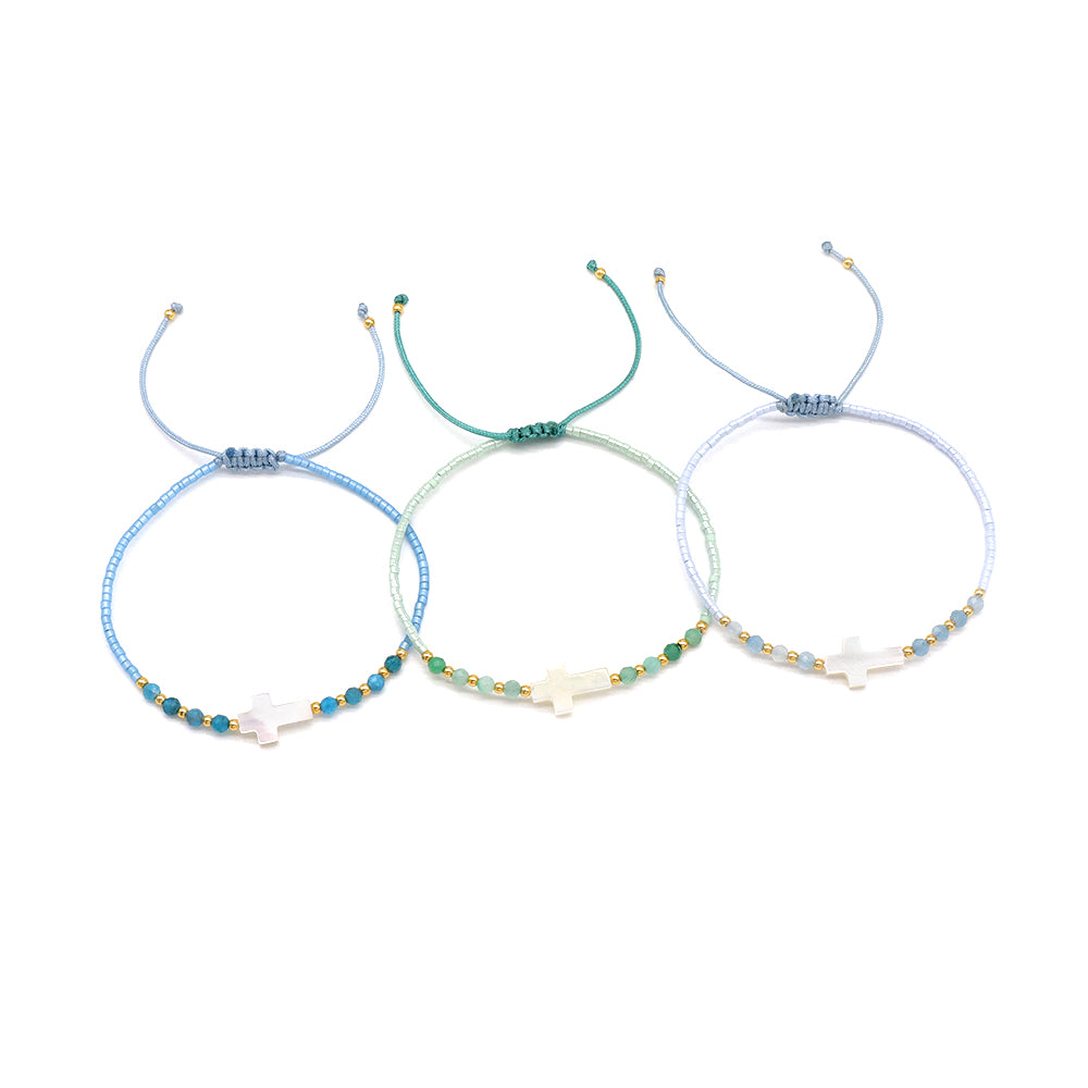 Handmade Customizable Miyuki Beads Bracelet With Natural Stone Beads Shell Charm