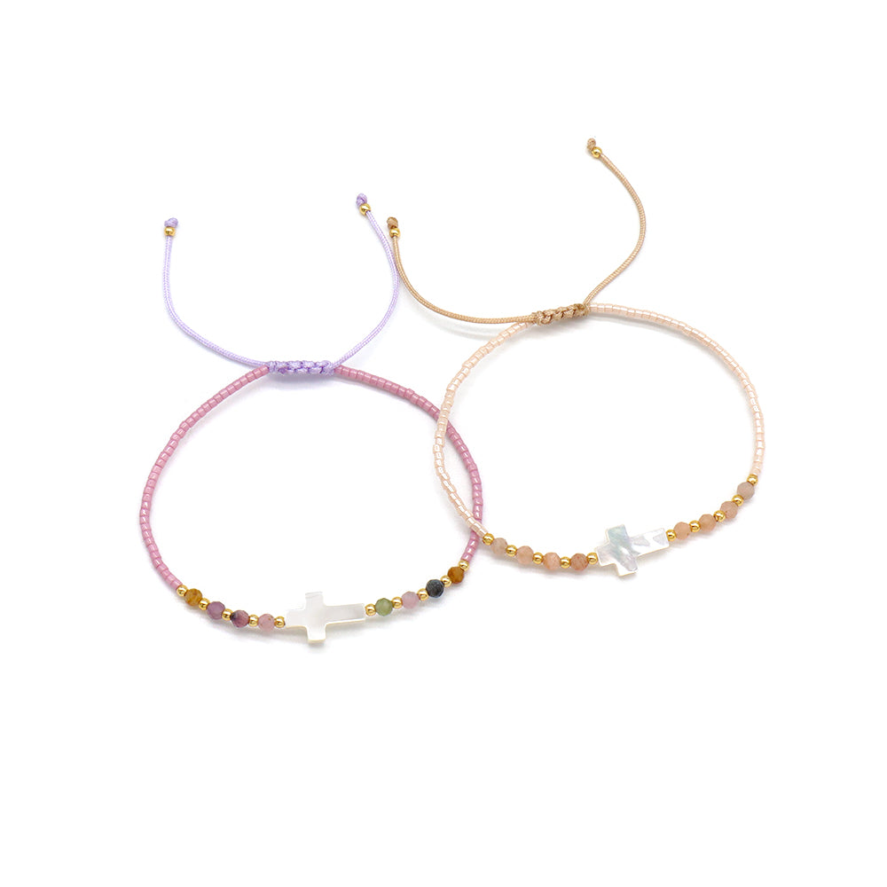 Handmade Customizable Miyuki Beads Bracelet With Natural Stone Beads Shell Charm
