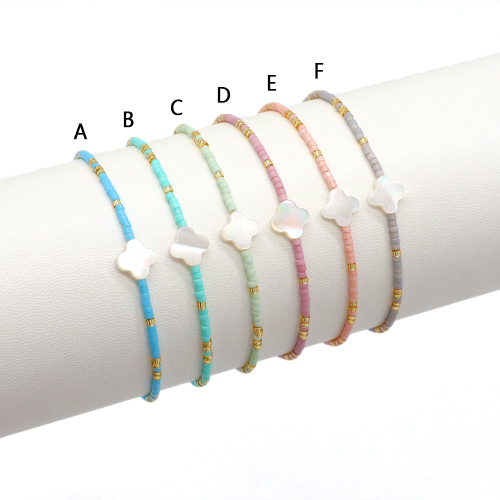 Handmade Customizable Miyuki Beads Bracelet With Shell Charm