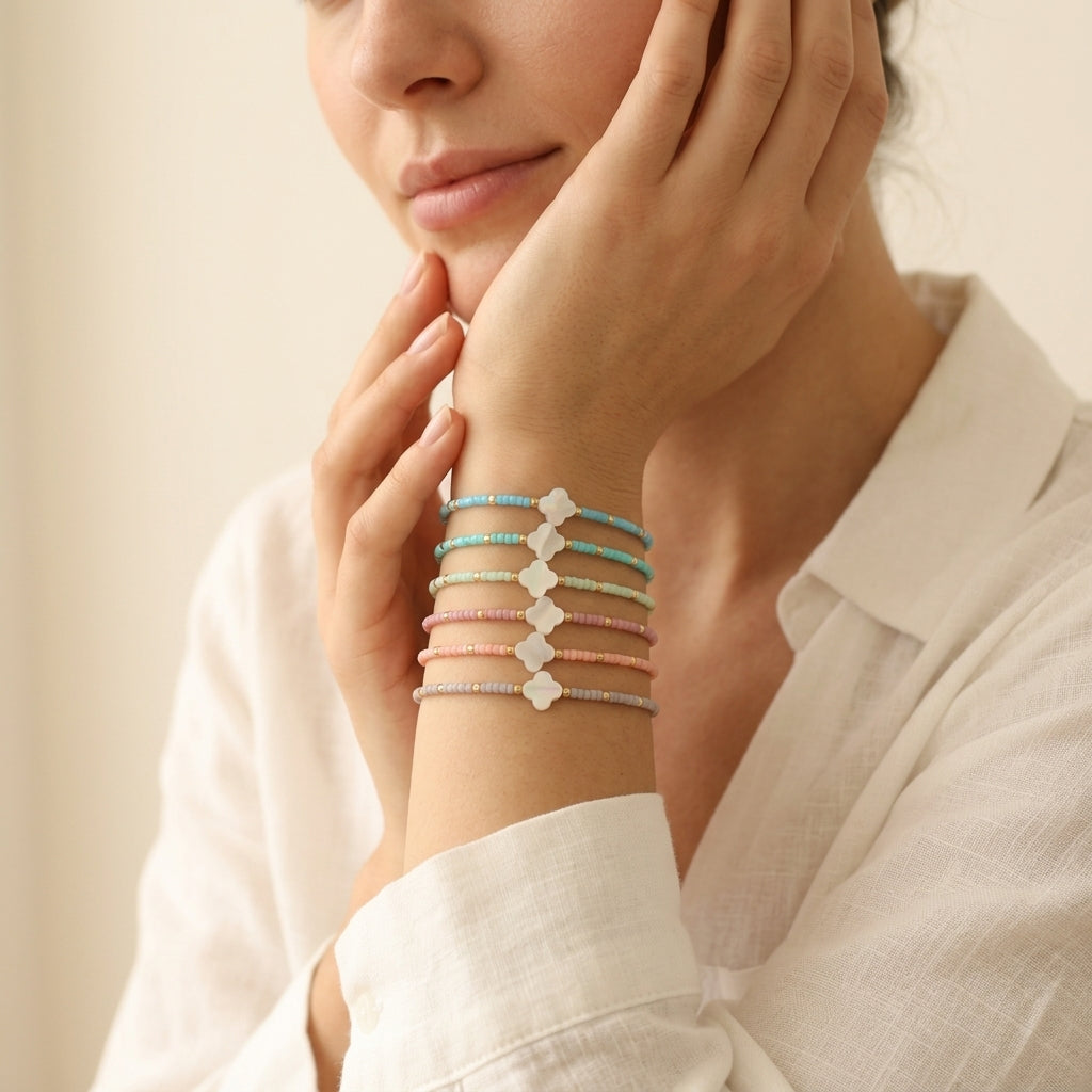 Handmade Customizable Miyuki Beads Bracelet With Shell Charm