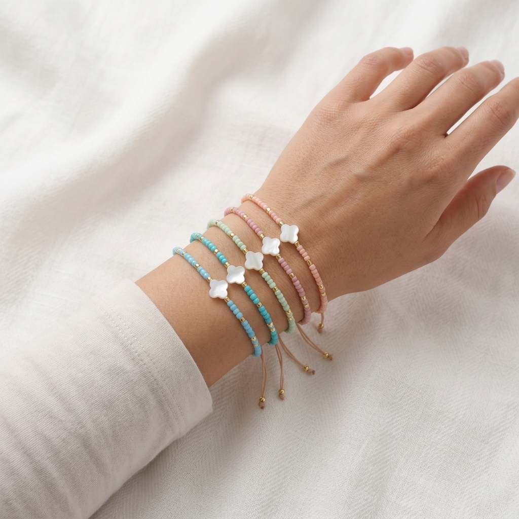 Handmade Customizable Miyuki Beads Bracelet With Shell Charm