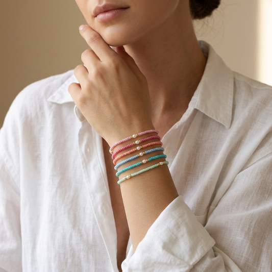 Handmade Customizable Miyuki Beads Bracelet With Fresh Water Pearl