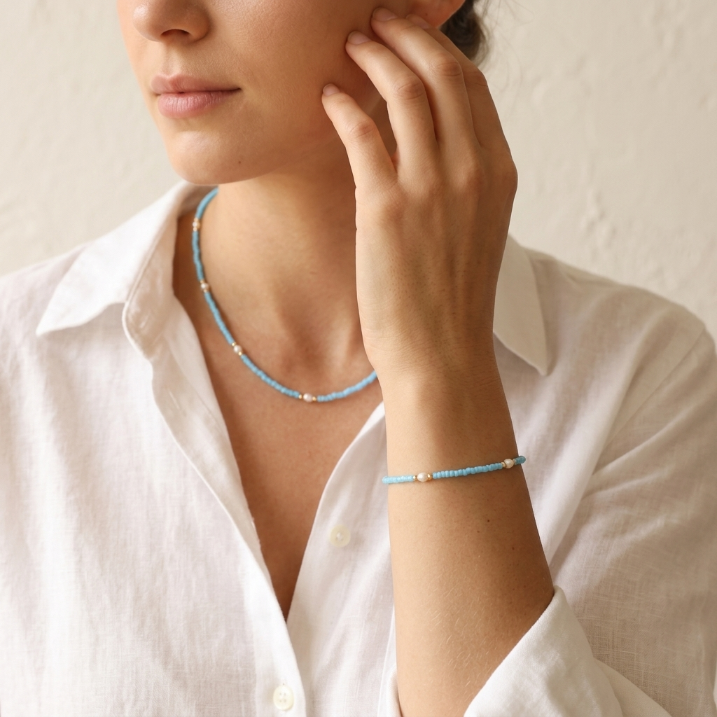 Handmade Customizable Miyuki Beads Necklace With Fresh Water Pearl