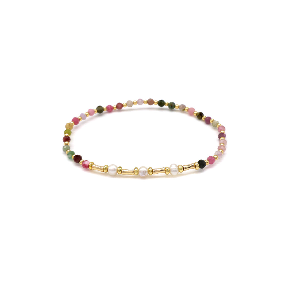 Handmade Customizable Natural Stone Bracelet With Fresh Water Pearl