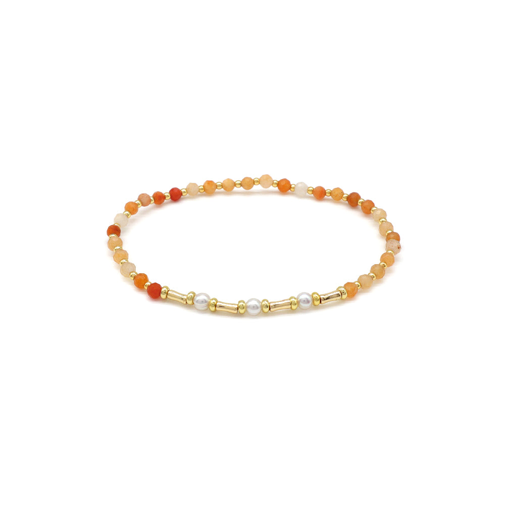 Handmade Customizable Natural Stone Bracelet With Fresh Water Pearl