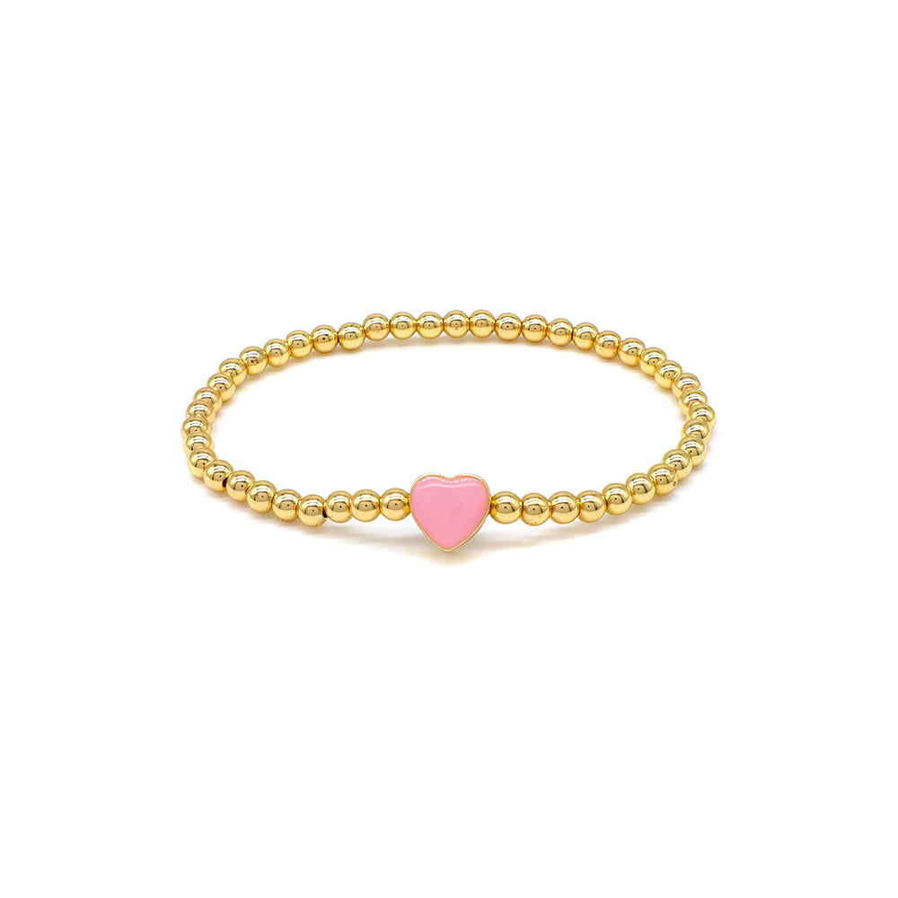 Handmade Customizable Brass Beads Bracelet With Enamel Charms