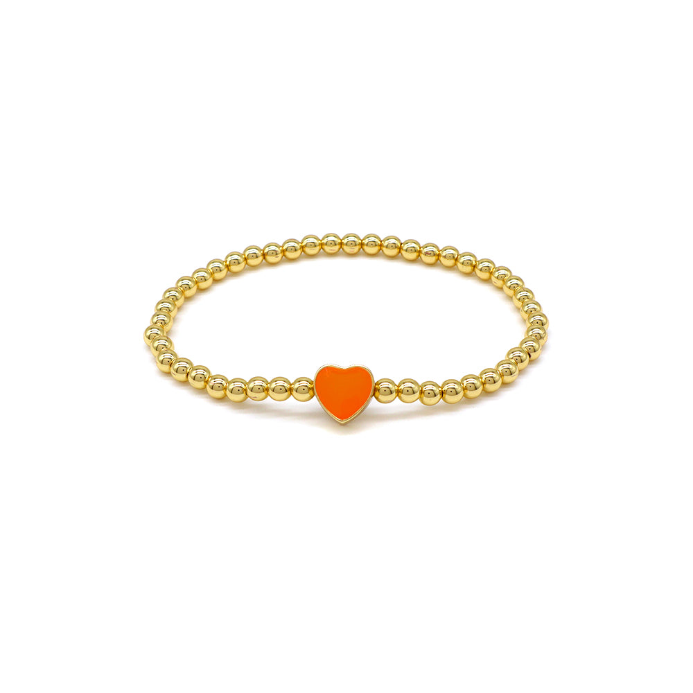 Handmade Customizable Brass Beads Bracelet With Enamel Charms