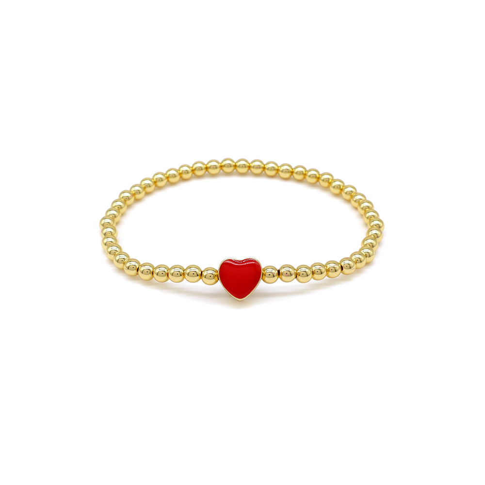 Handmade Customizable Brass Beads Bracelet With Enamel Charms