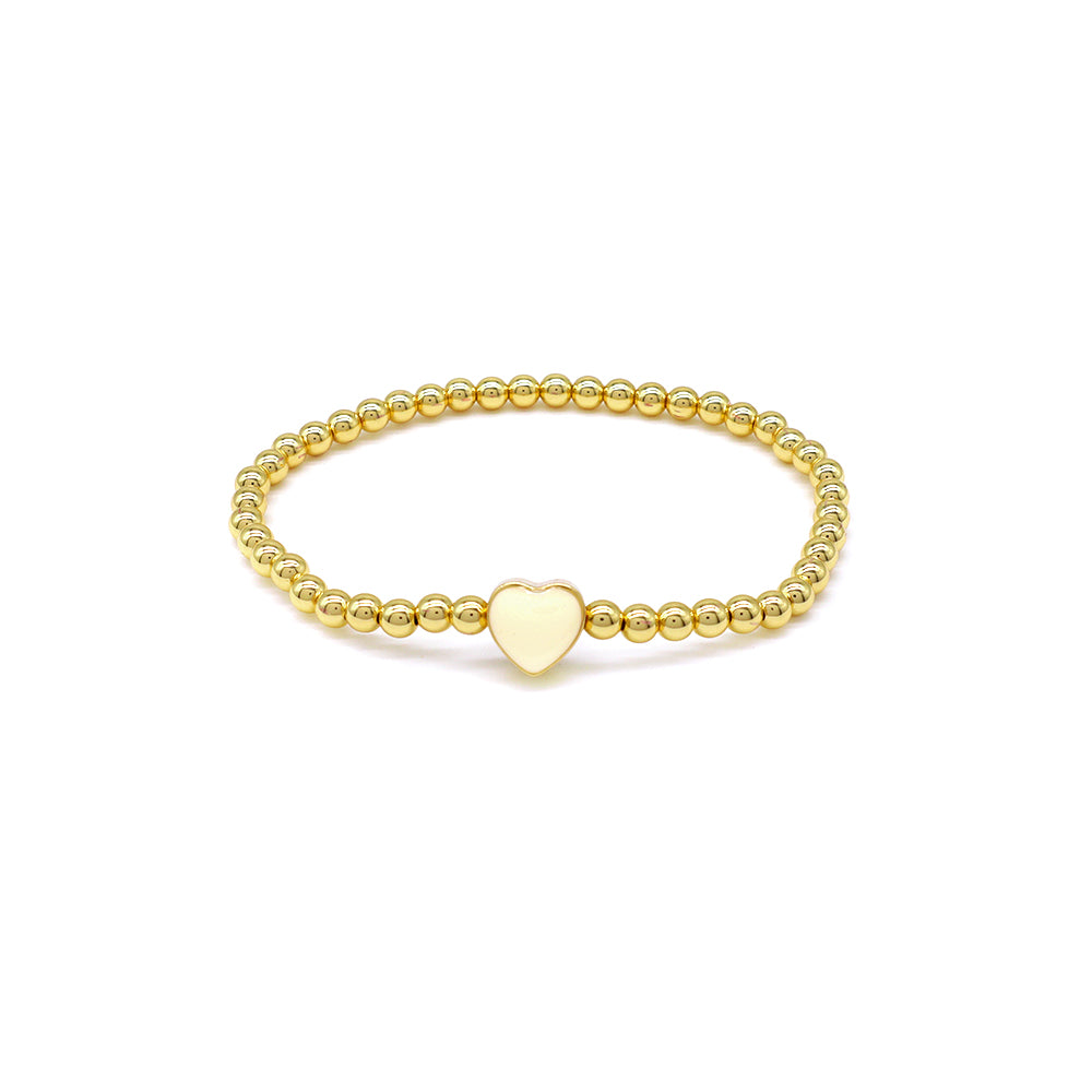 Handmade Customizable Brass Beads Bracelet With Enamel Charms
