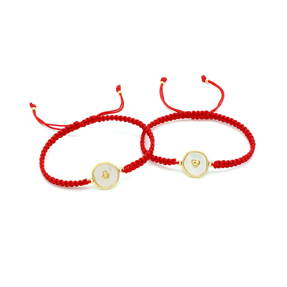 Handmade Customizable Shell Charm Bracelet With Cotton Wire