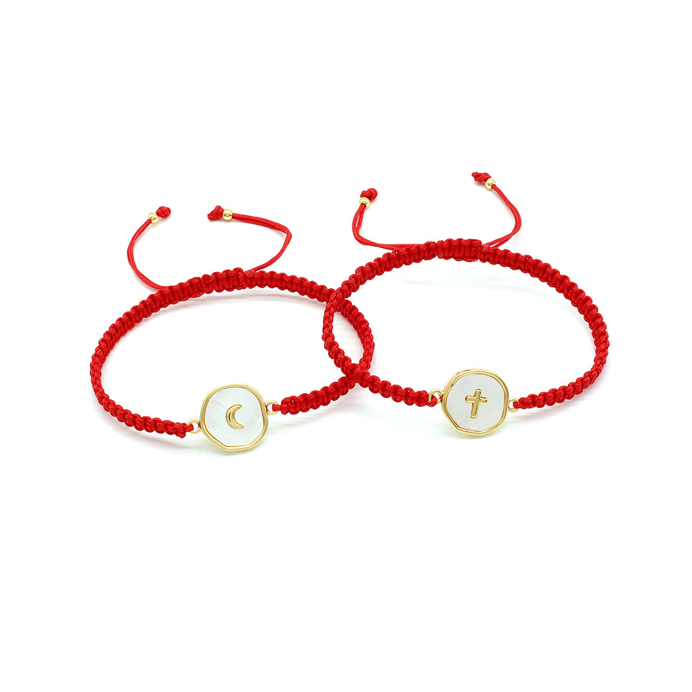 Handmade Customizable Shell Charm Bracelet With Cotton Wire