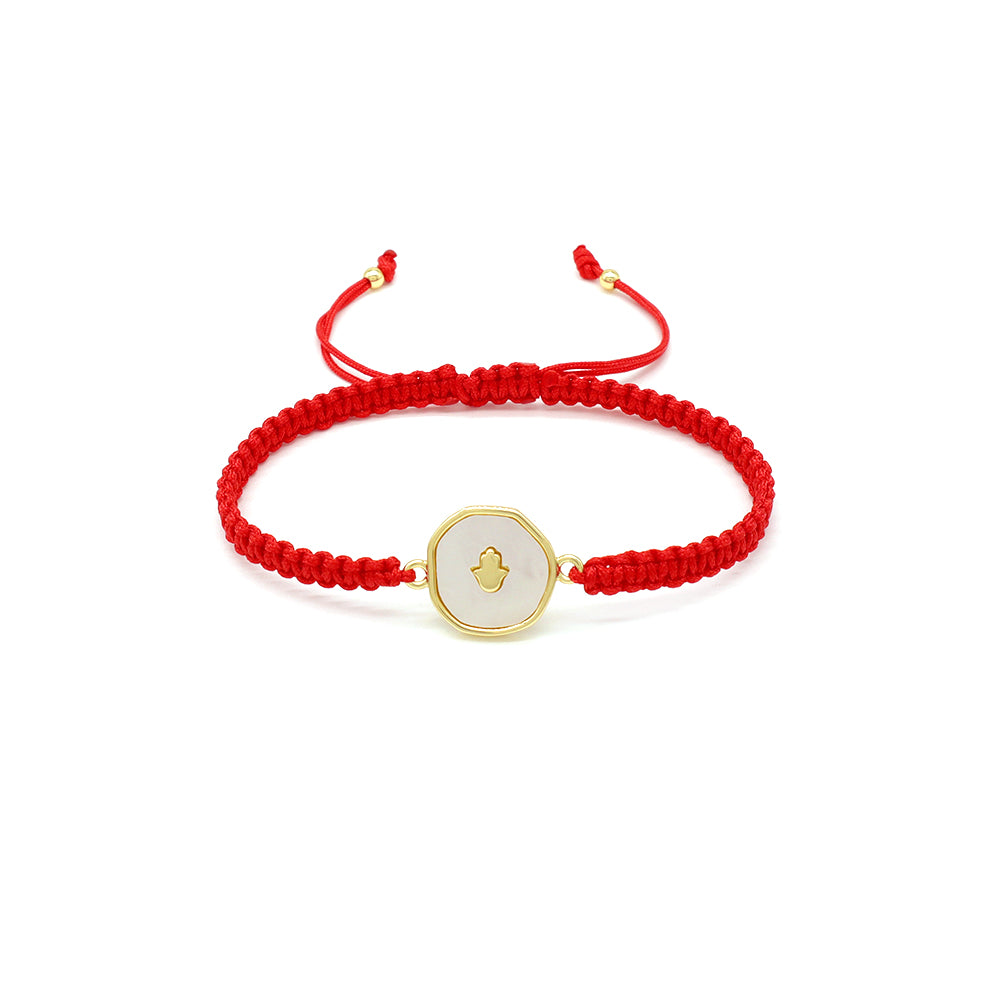Handmade Customizable Shell Charm Bracelet With Cotton Wire