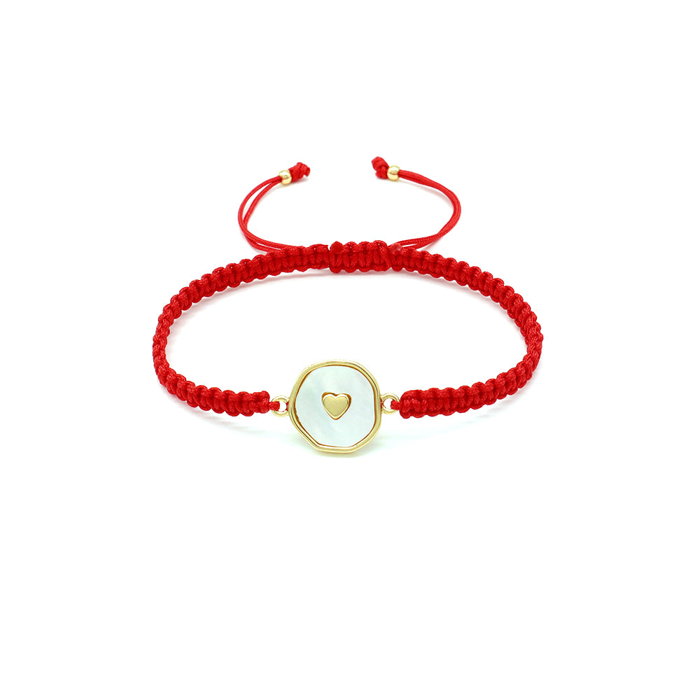Handmade Customizable Shell Charm Bracelet With Cotton Wire