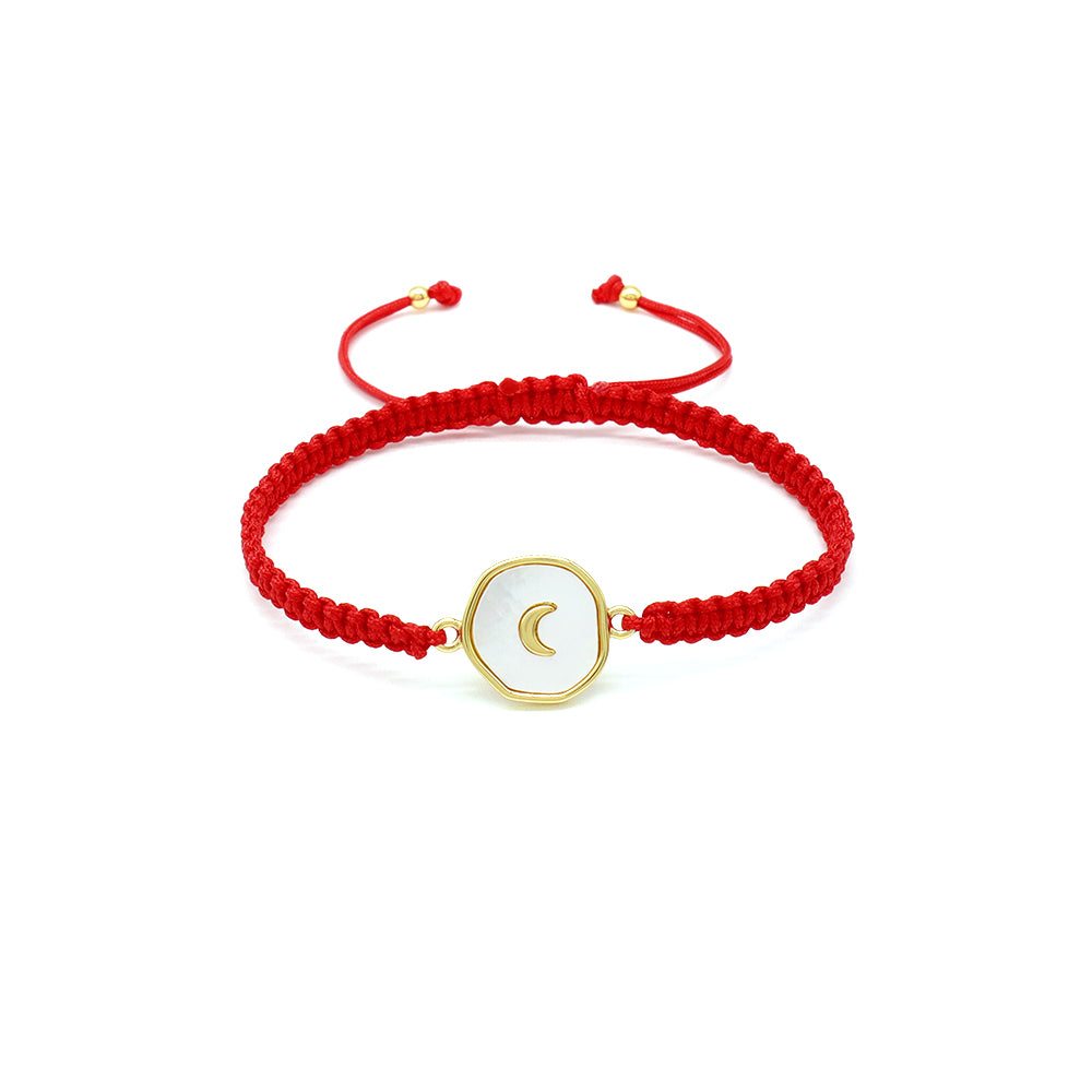 Handmade Customizable Shell Charm Bracelet With Cotton Wire