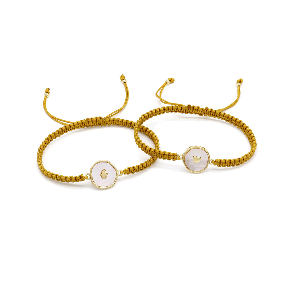 Handmade Customizable Shell Charm Bracelet With Cotton Wire