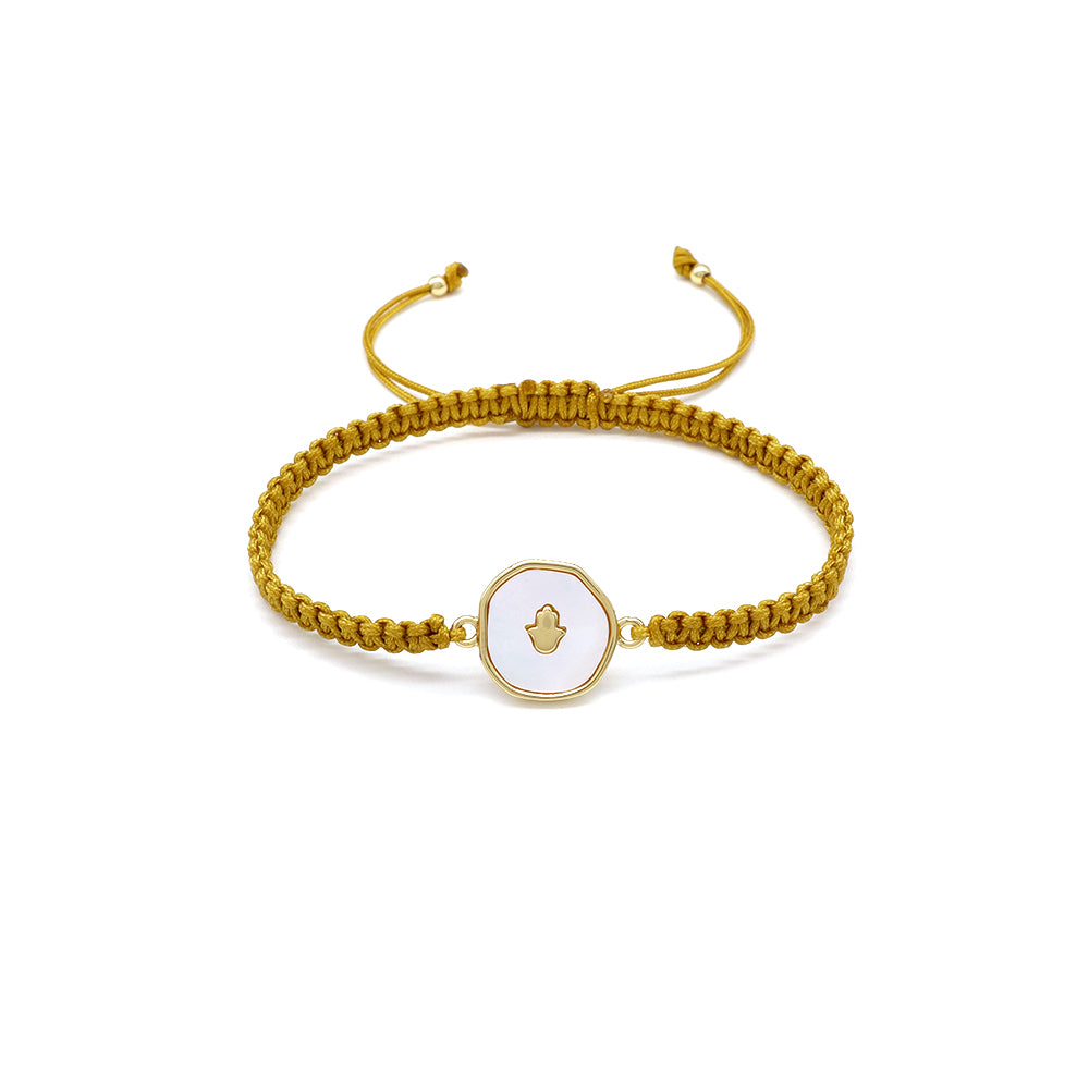 Handmade Customizable Shell Charm Bracelet With Cotton Wire