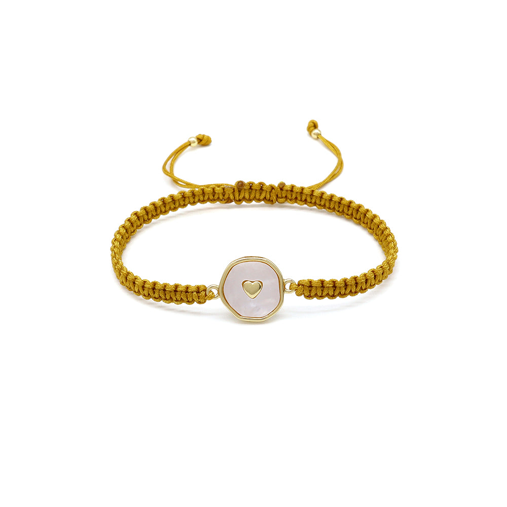 Handmade Customizable Shell Charm Bracelet With Cotton Wire