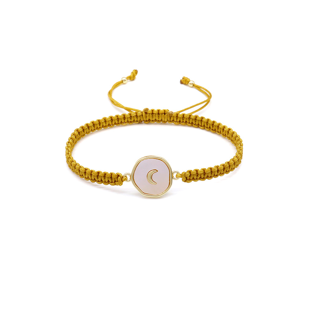 Handmade Customizable Shell Charm Bracelet With Cotton Wire