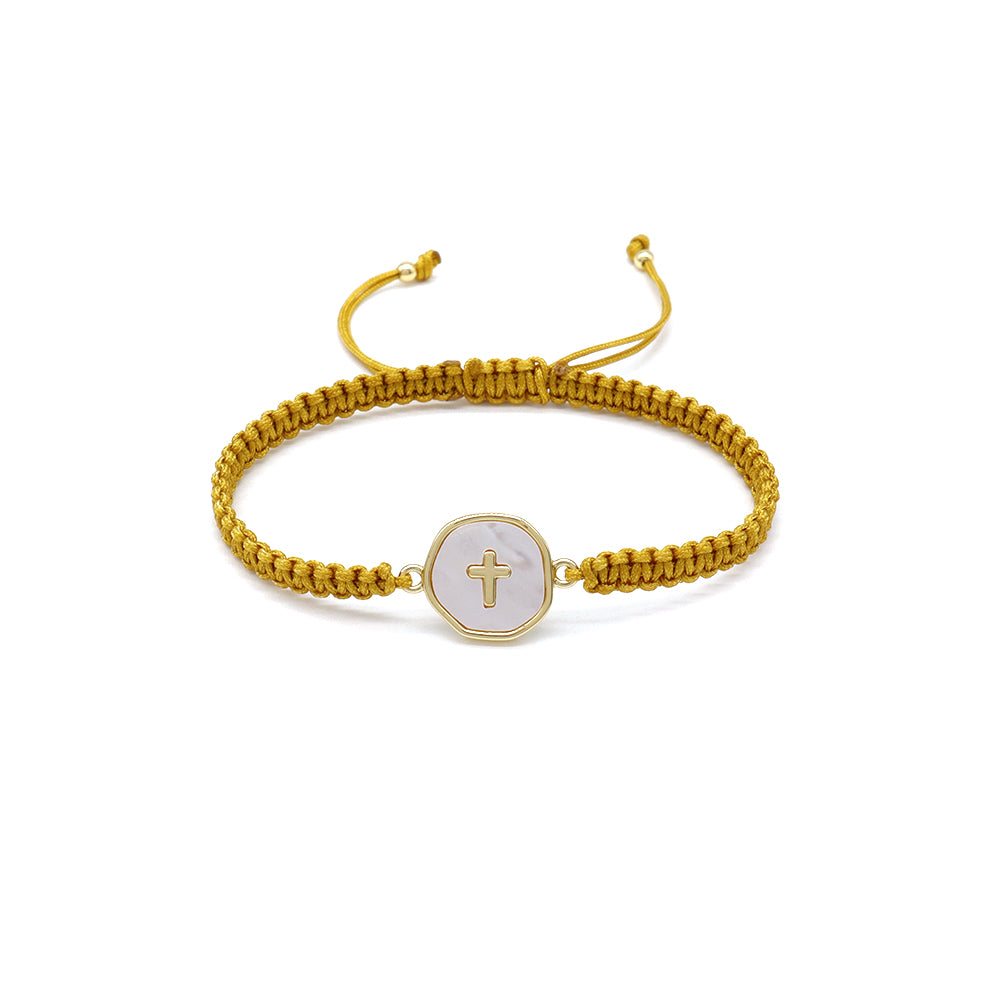 Handmade Customizable Shell Charm Bracelet With Cotton Wire