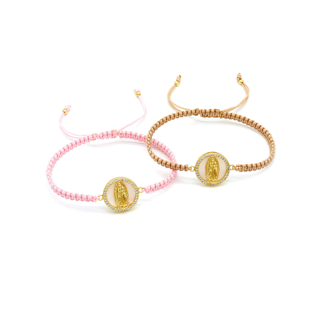 Handmade Customizable Shell Charm Bracelet With Cotton Wire
