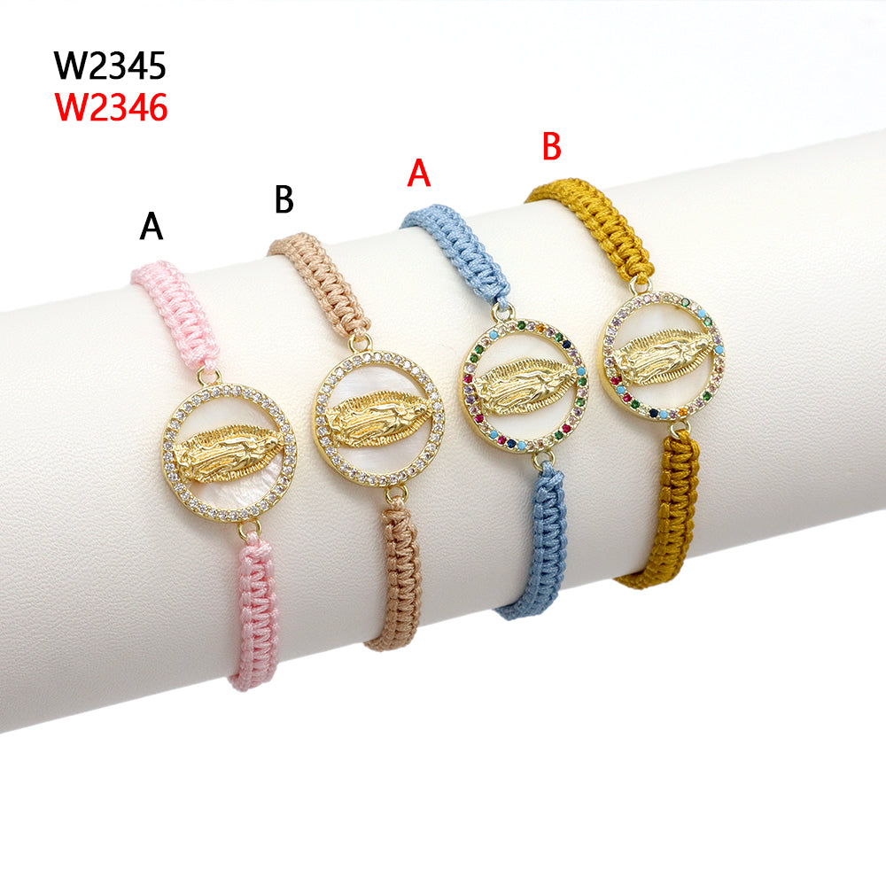 Handmade Customizable Shell Charm Bracelet With Cotton Wire