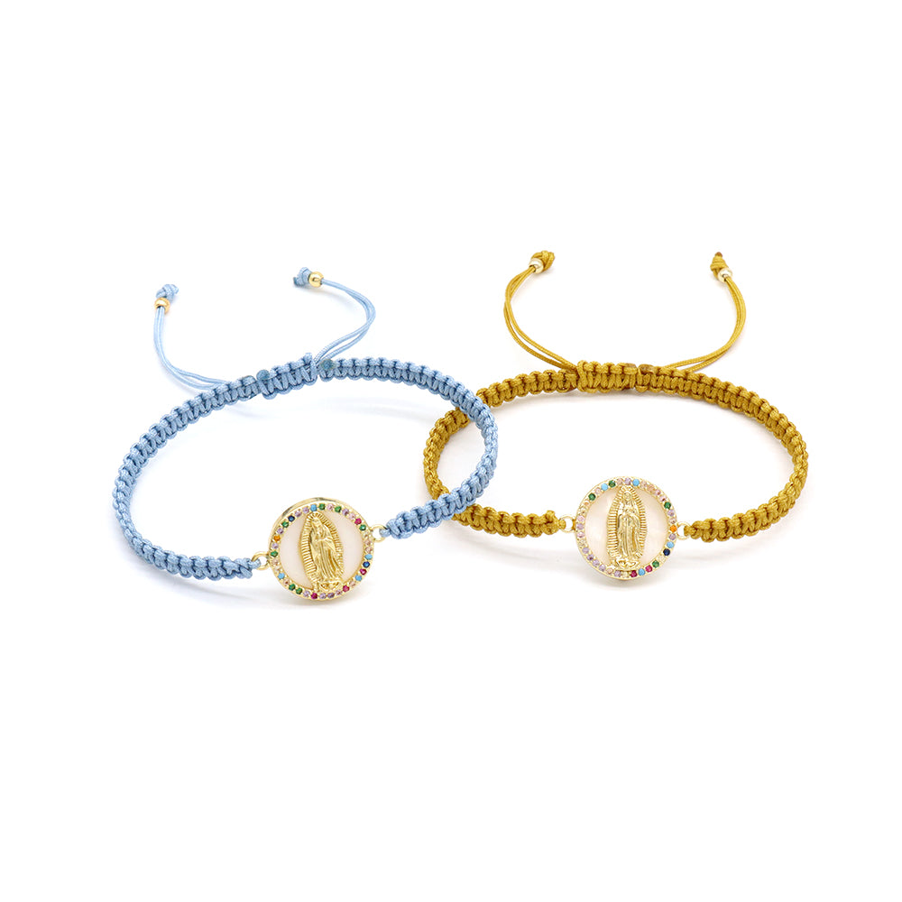 Handmade Customizable Shell Charm Bracelet With Cotton Wire