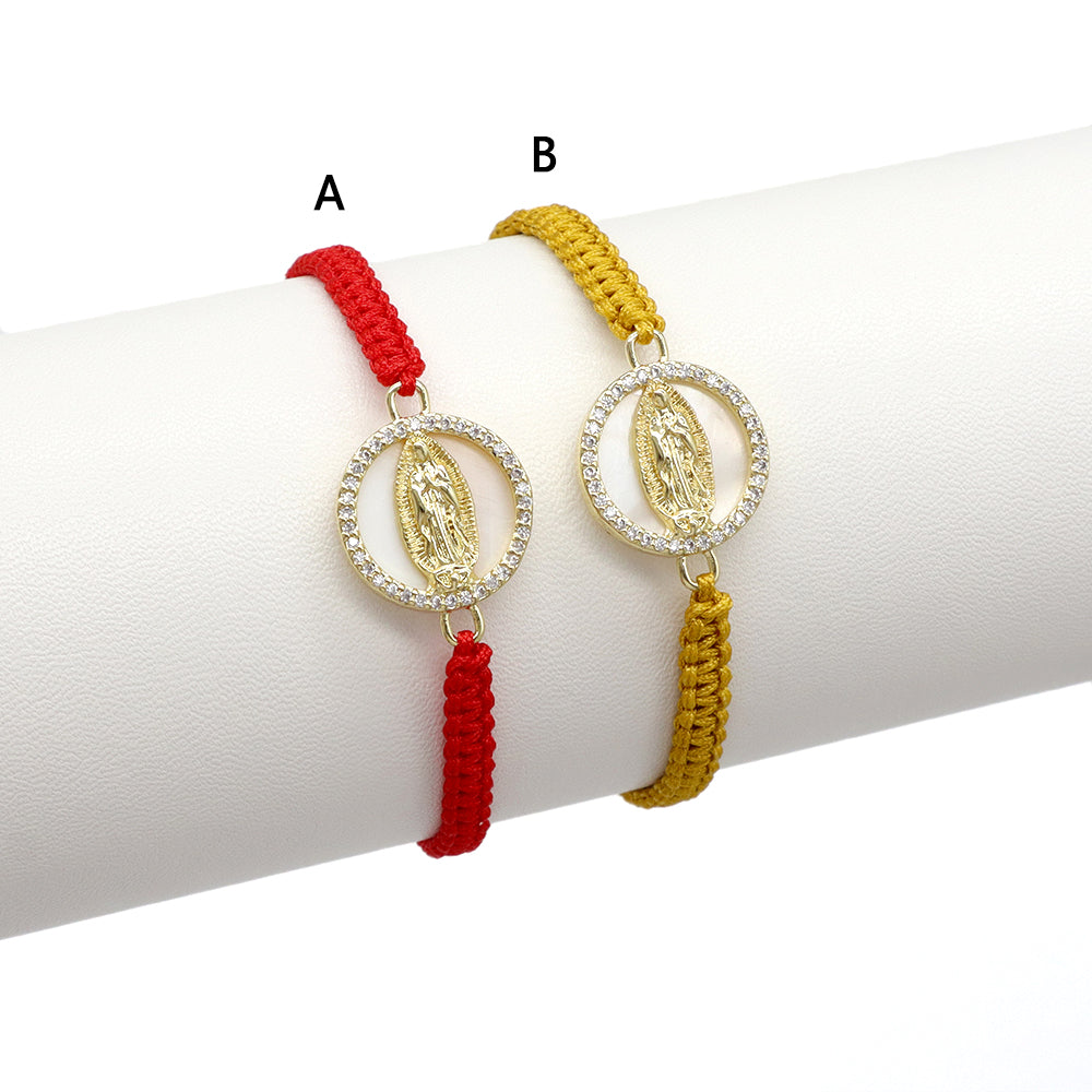 Handmade Customizable Shell Charm Bracelet With Cotton Wire