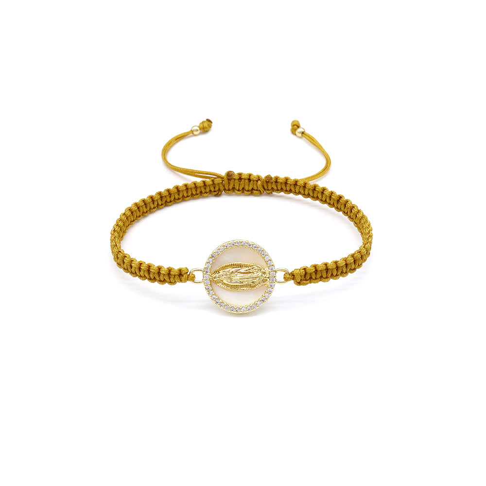 Handmade Customizable Shell Charm Bracelet With Cotton Wire