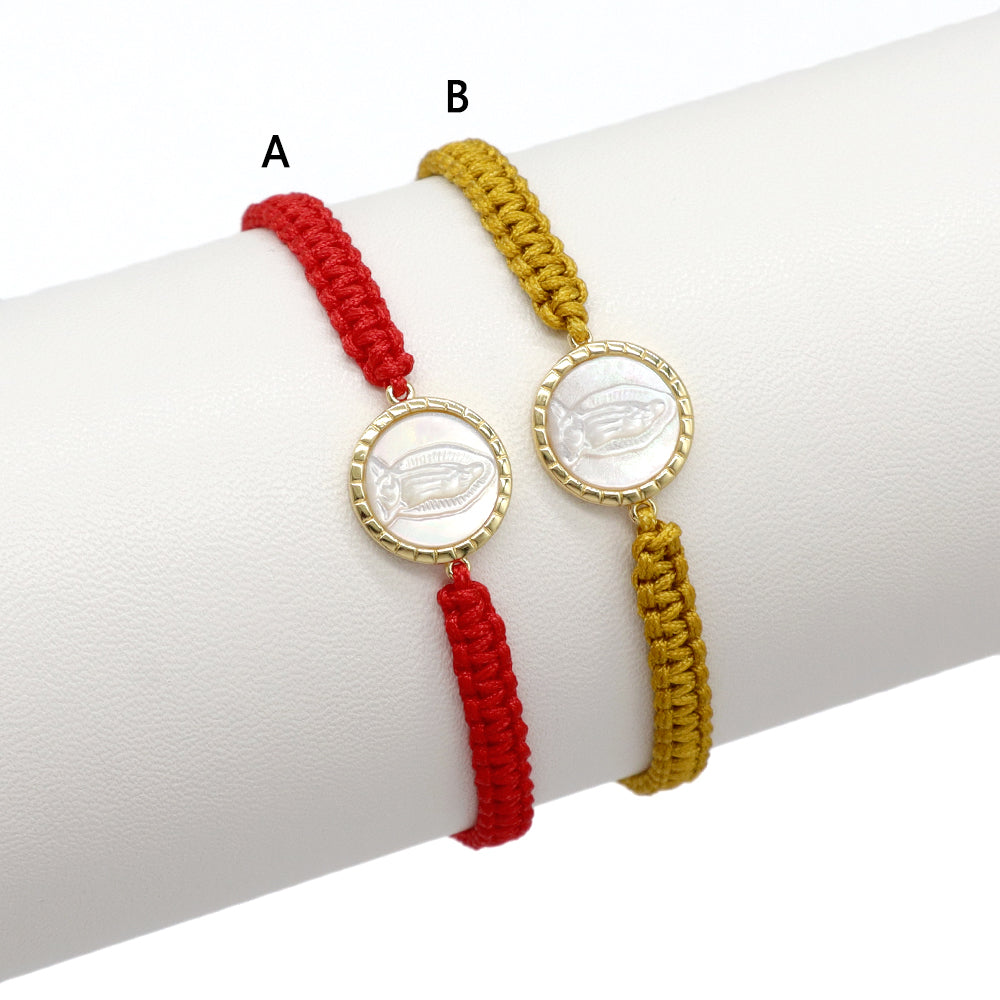 Handmade Customizable Shell Charm Bracelet With Cotton Wire