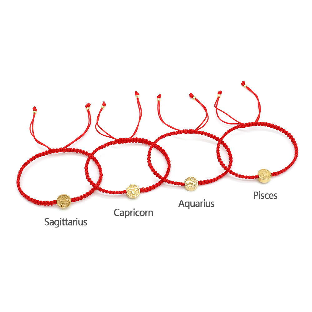Handmade Customizable Stainless Steel Charm Bracelet With Cotton Wire