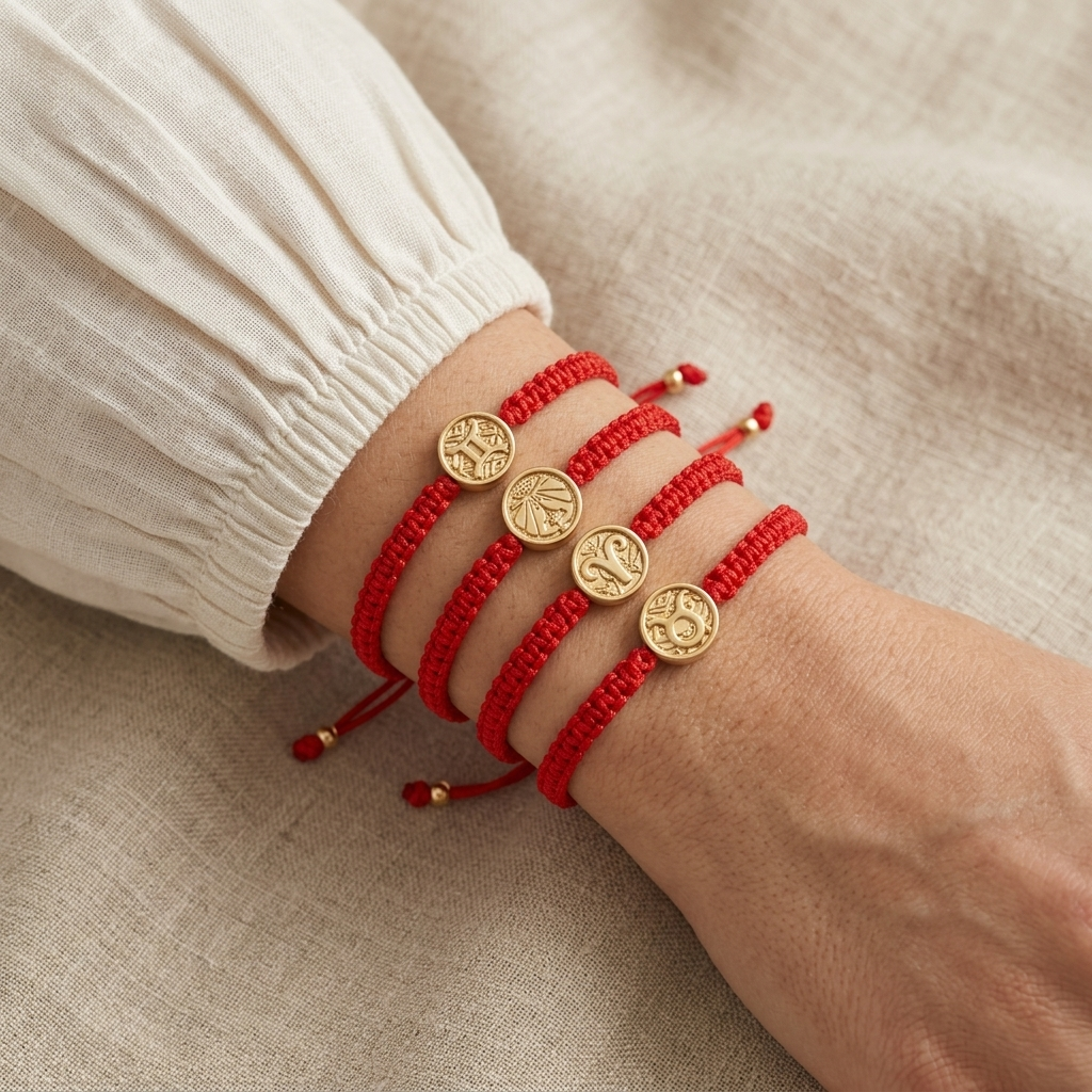 Handmade Customizable Stainless Steel Charm Bracelet With Cotton Wire