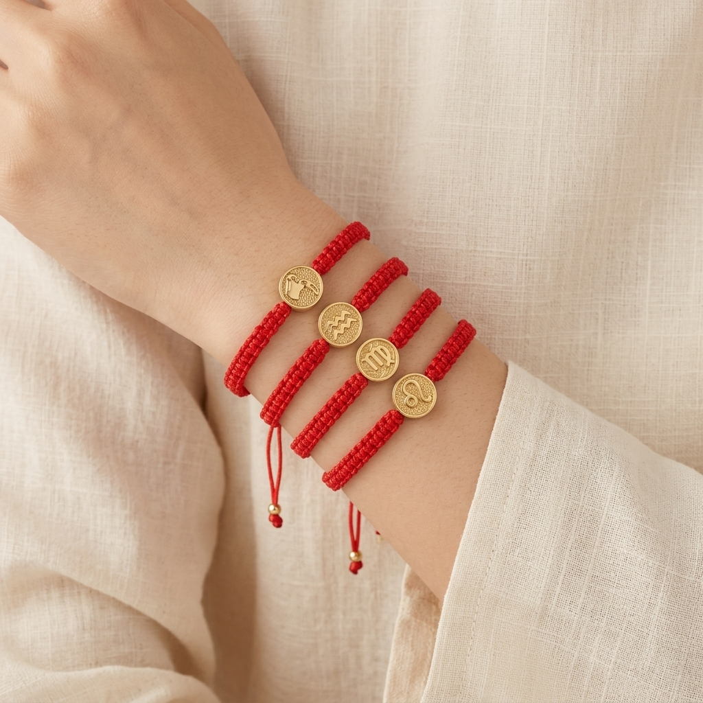 Handmade Customizable Stainless Steel Charm Bracelet With Cotton Wire