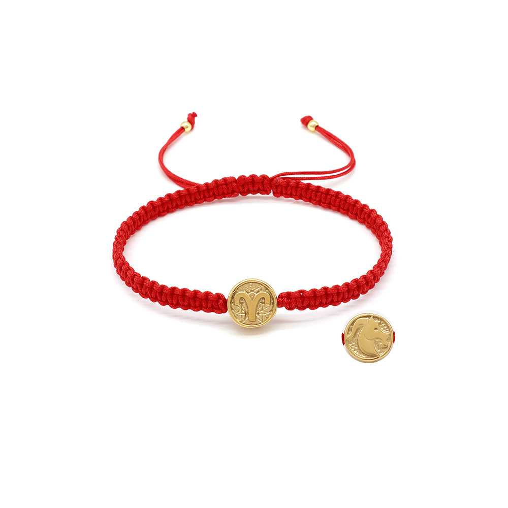 Handmade Customizable Stainless Steel Charm Bracelet With Cotton Wire