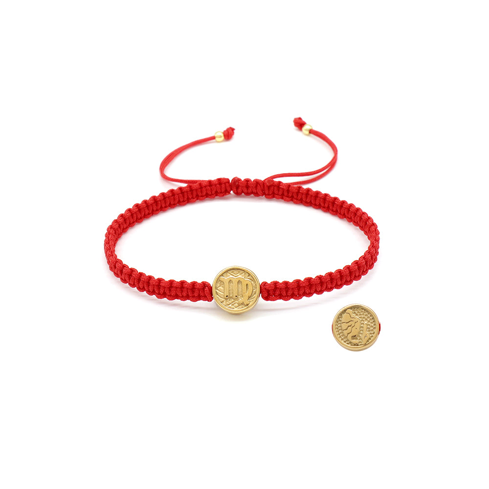 Handmade Customizable Stainless Steel Charm Bracelet With Cotton Wire
