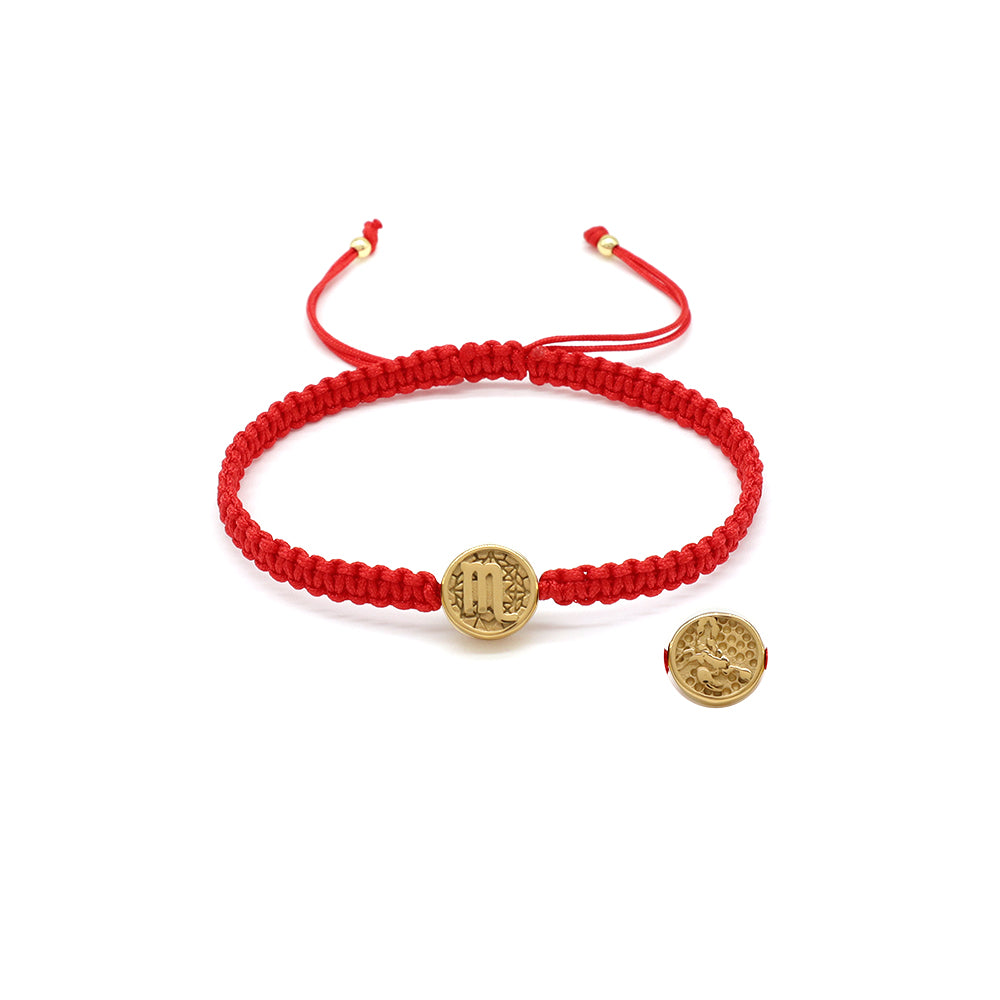 Handmade Customizable Stainless Steel Charm Bracelet With Cotton Wire