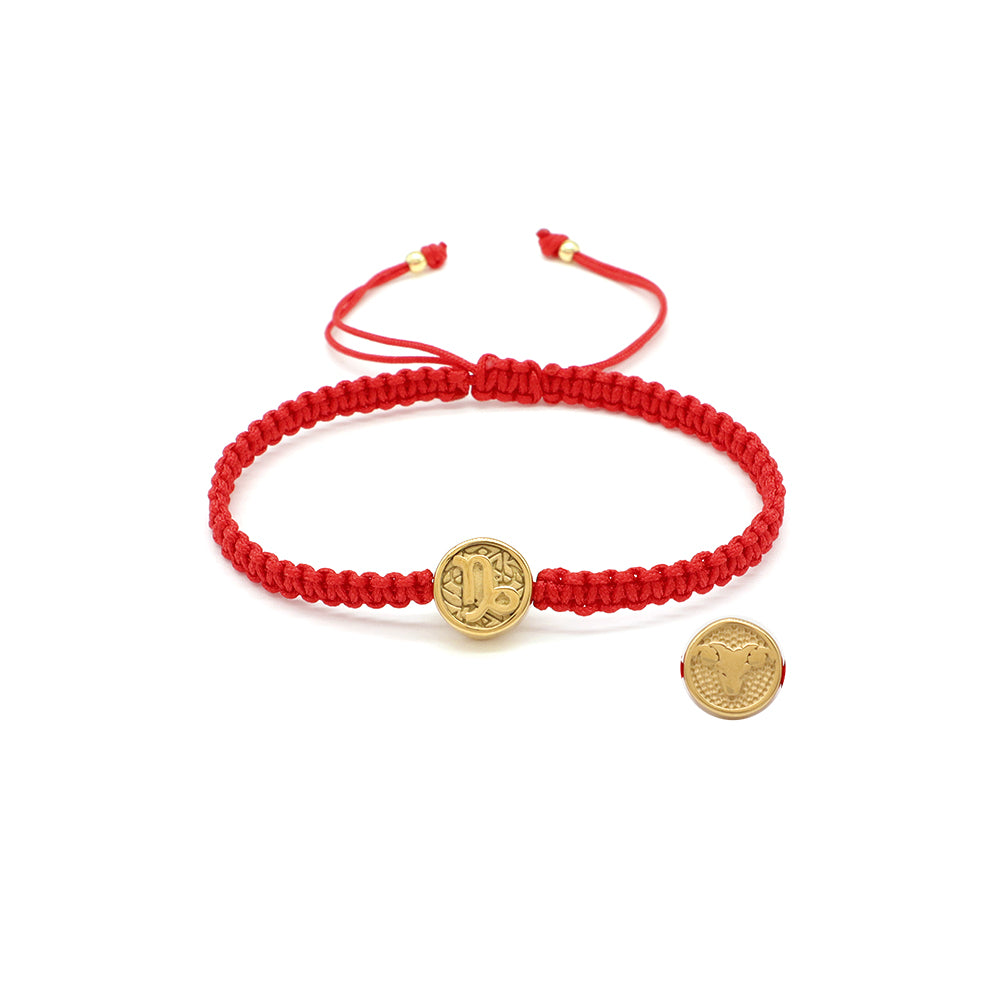 Handmade Customizable Stainless Steel Charm Bracelet With Cotton Wire