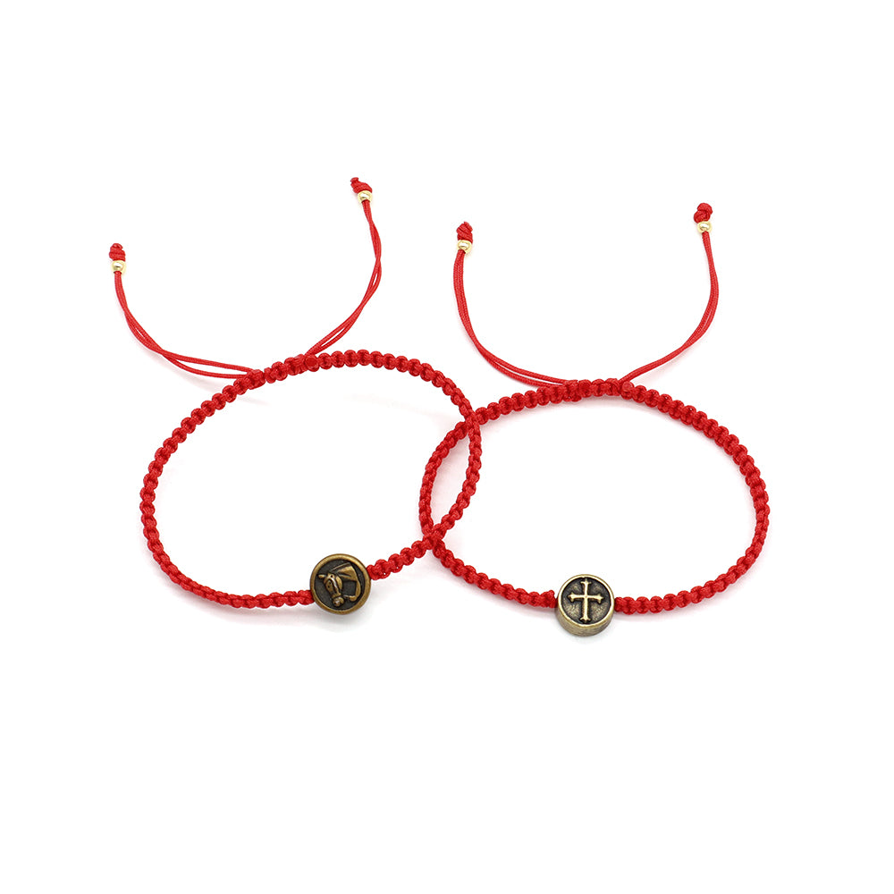 Handmade Customizable Stainless Steel Charm Bracelet With Cotton Wire