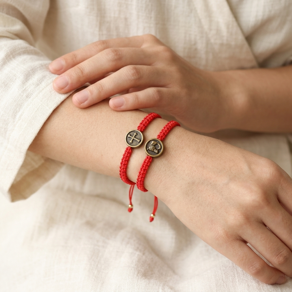 Handmade Customizable Stainless Steel Charm Bracelet With Cotton Wire