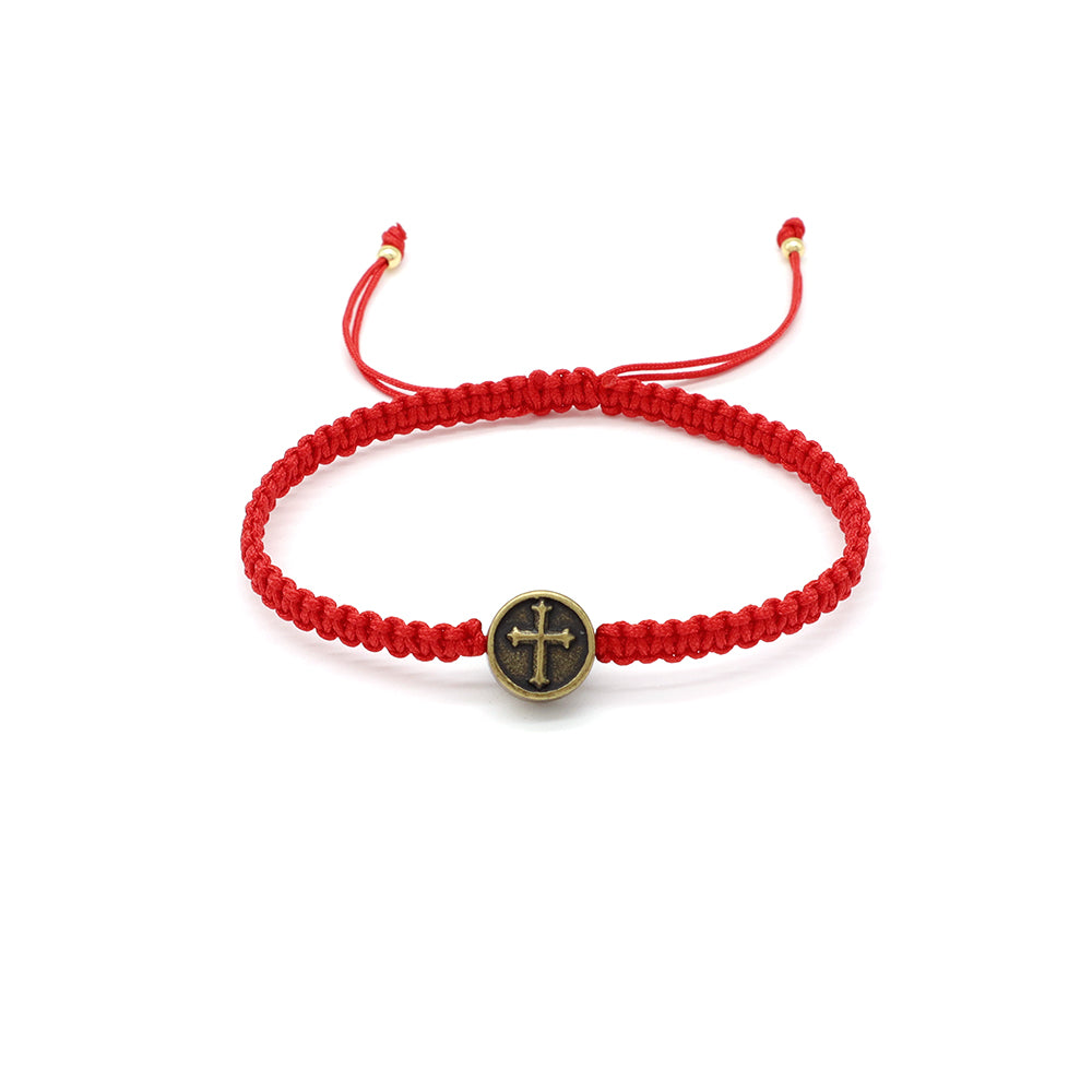 Handmade Customizable Stainless Steel Charm Bracelet With Cotton Wire