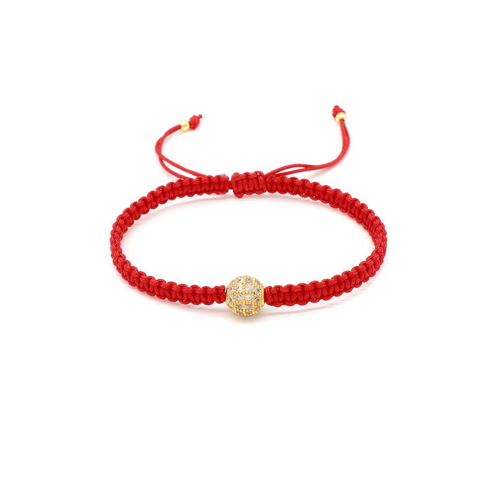Handmade Customizable Brass Charm Bracelet With Cotton Wire