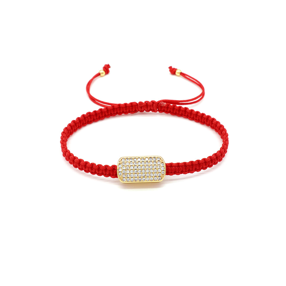 Handmade Customizable Brass Charm Bracelet With Cotton Wire