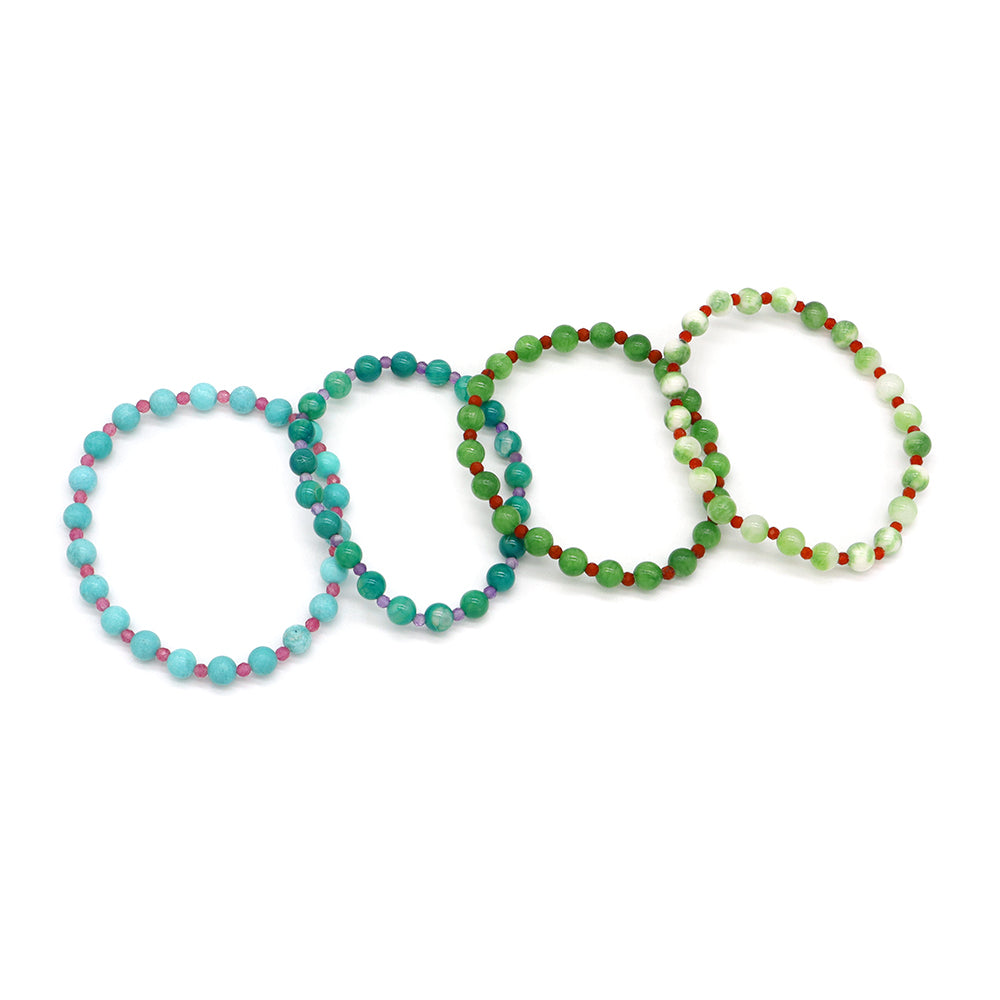 Handmade Customizable Natural Stone(3mm+6mm) Beads Bracelet