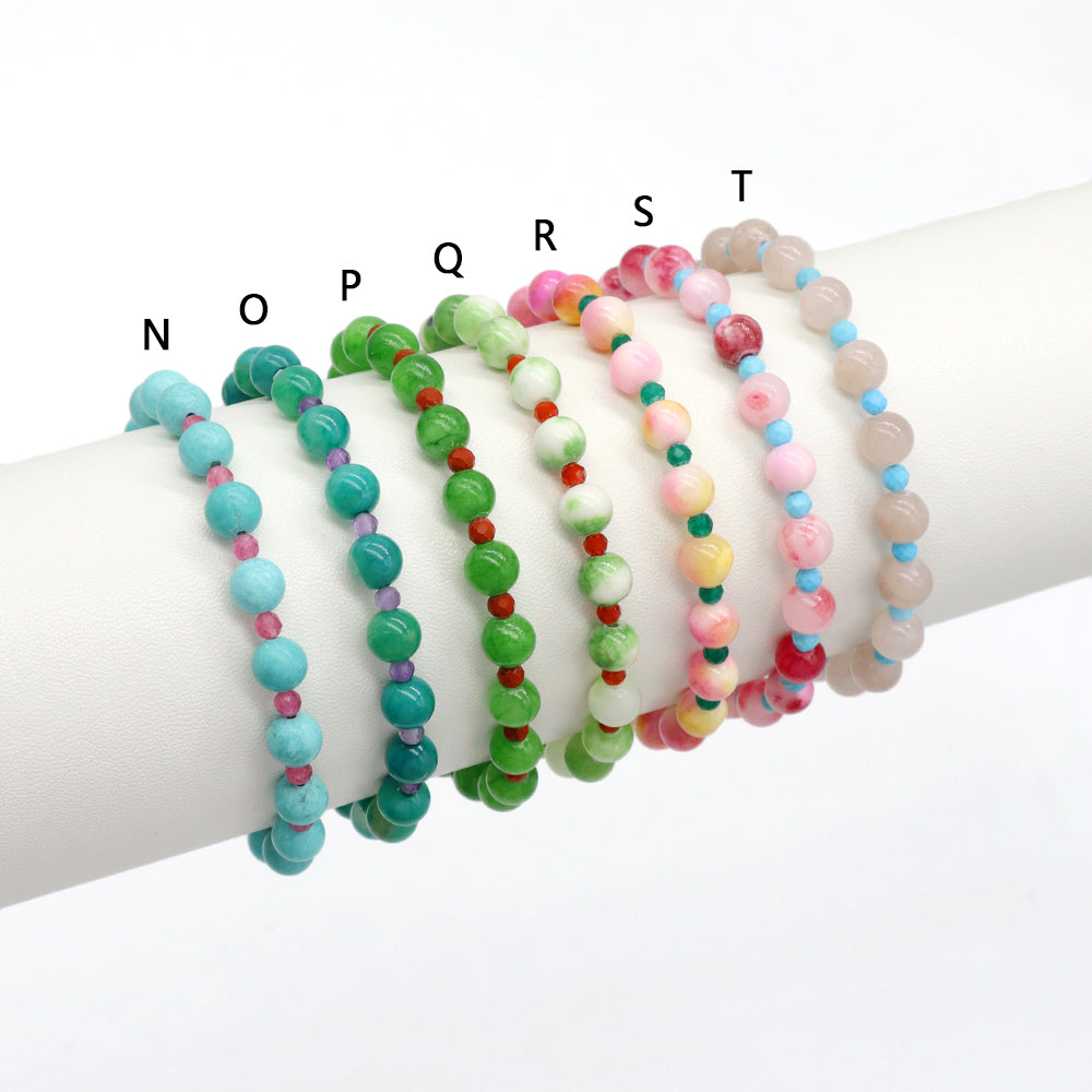 Handmade Customizable Natural Stone(3mm+6mm) Beads Bracelet