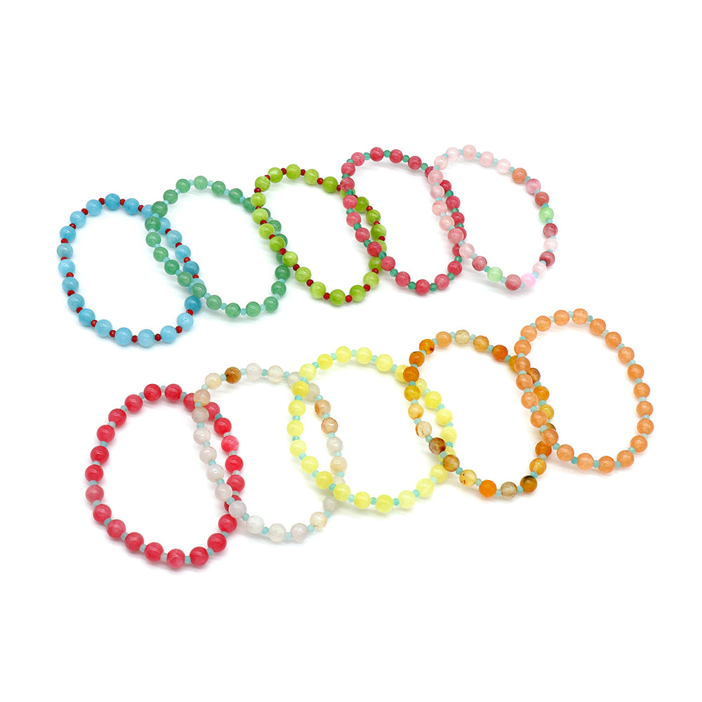 Handmade Customizable Natural Stone(3mm+6mm) Beads Bracelet