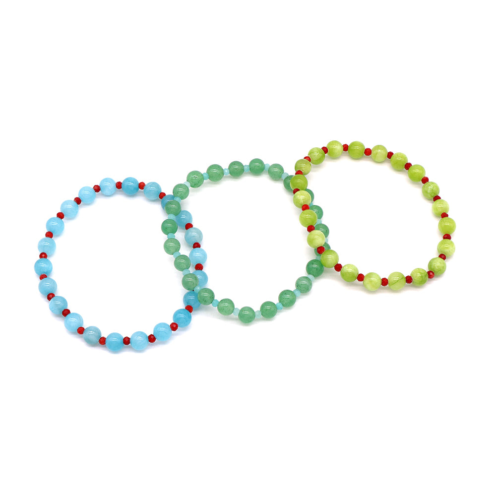 Handmade Customizable Natural Stone(3mm+6mm) Beads Bracelet