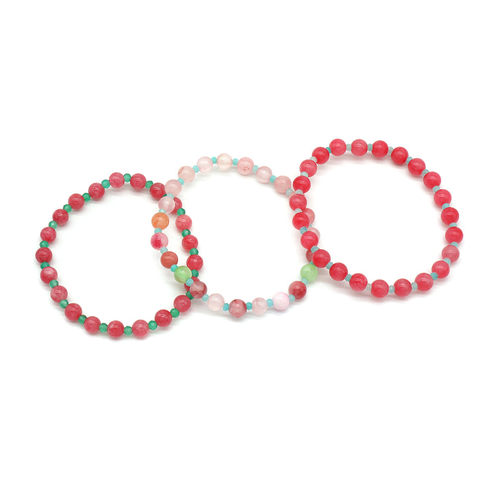 Handmade Customizable Natural Stone(3mm+6mm) Beads Bracelet