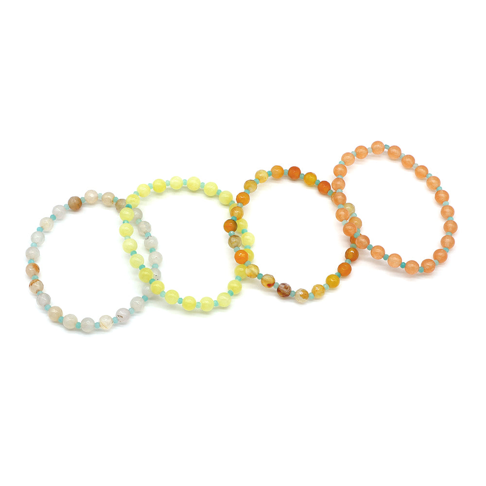 Handmade Customizable Natural Stone(3mm+6mm) Beads Bracelet