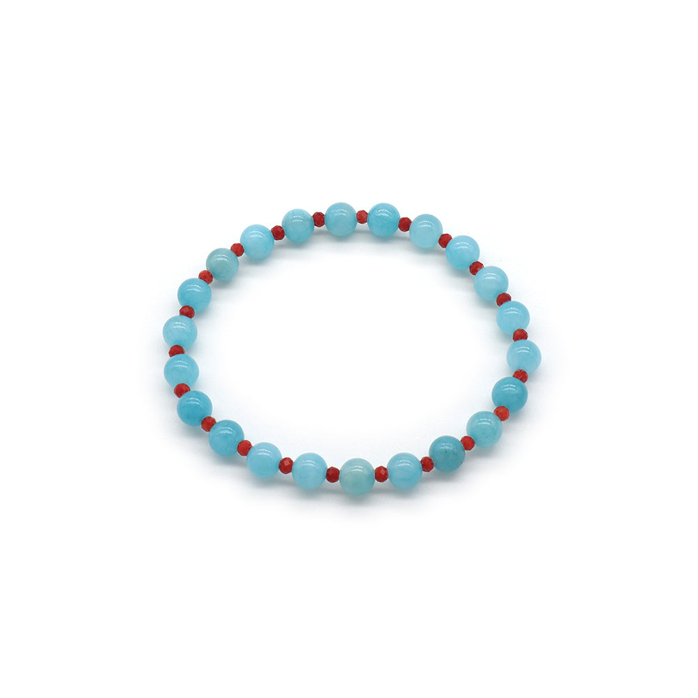 Handmade Customizable Natural Stone(3mm+6mm) Beads Bracelet