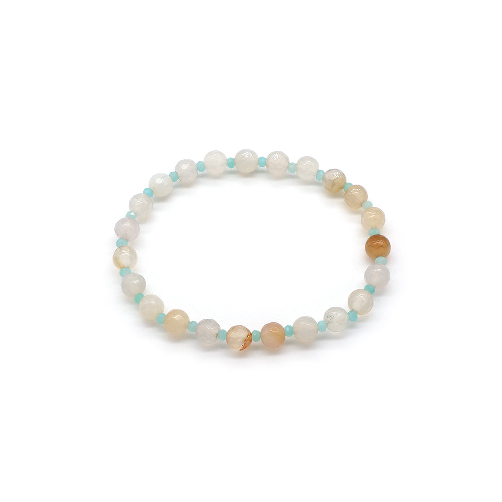 Handmade Customizable Natural Stone(3mm+6mm) Beads Bracelet