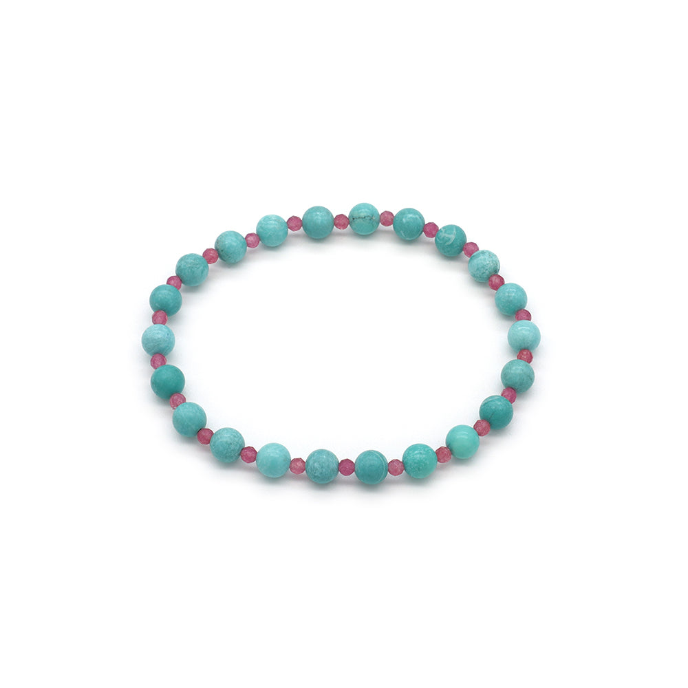 Handmade Customizable Natural Stone(3mm+6mm) Beads Bracelet